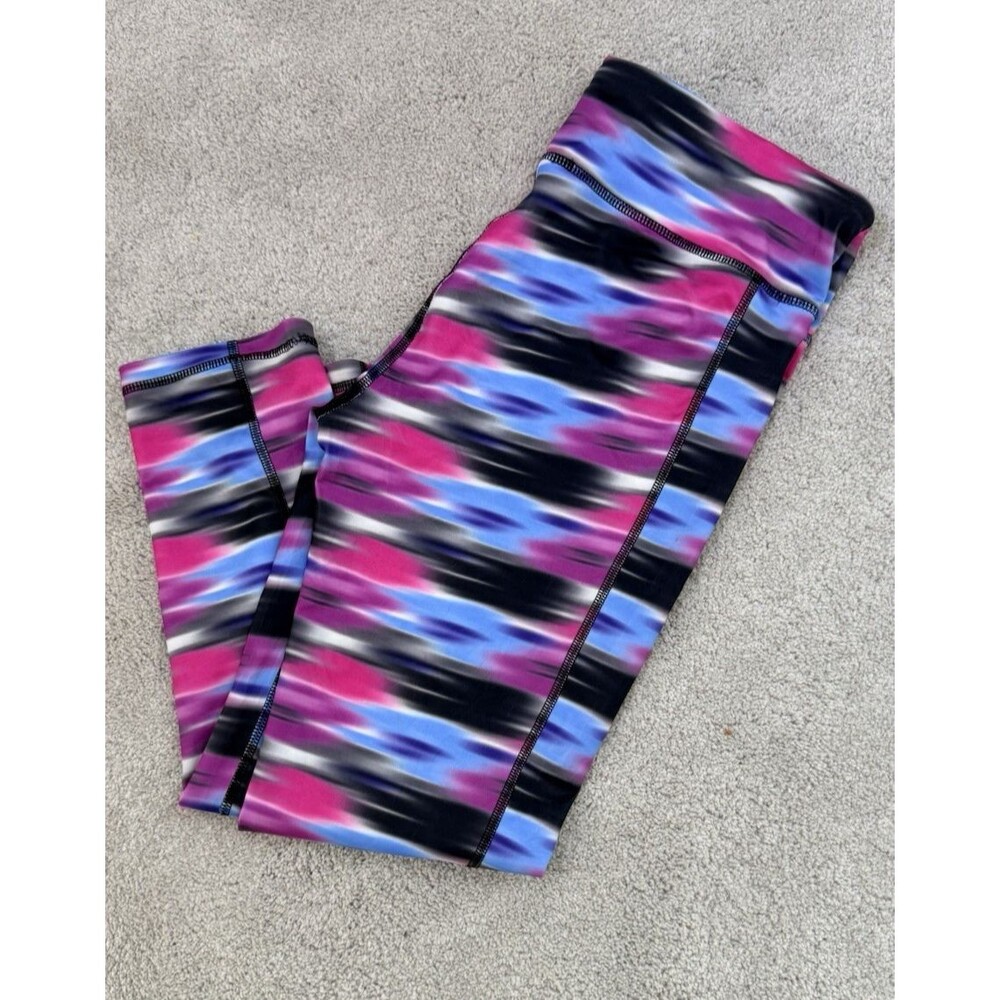 Love @ First Sight Multicolor Abstract Ankle Stretch Yoga Leggings - L